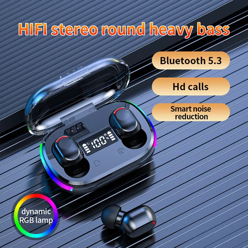 Auriculares Inalámbricos Mini - Auriculares Intrauditivos Con Pantalla Digital Auriculares Bluetooth TWS 5.3 Auriculares Inalámbricos Impermeables Para Todos Los Teléfonos