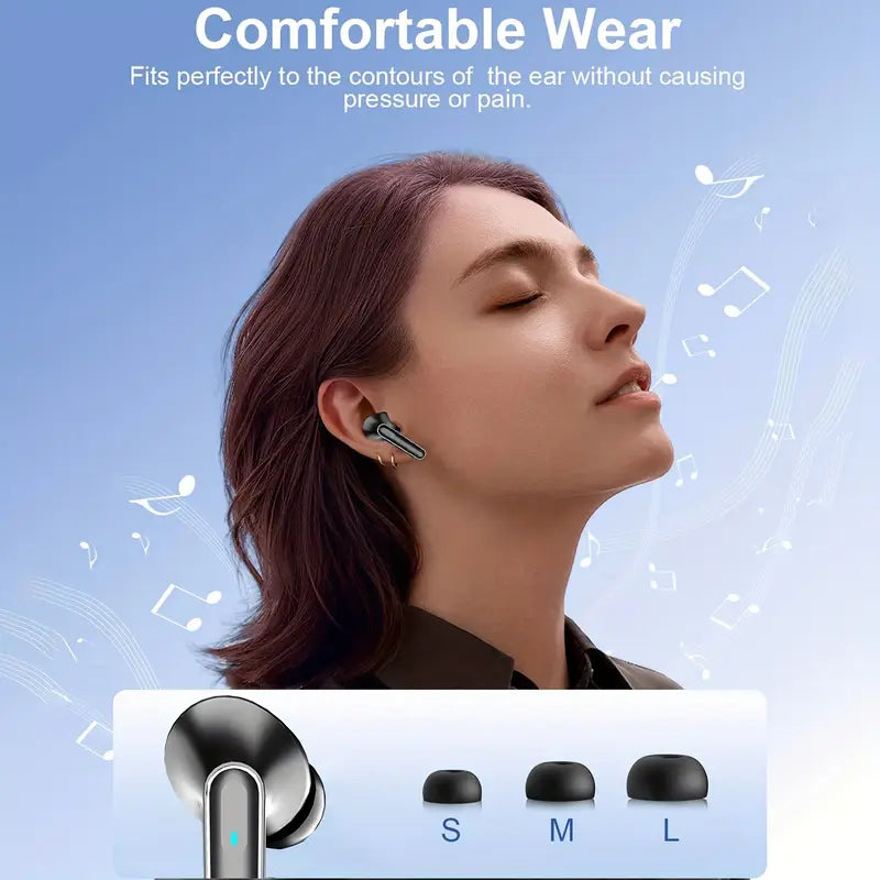 New LIFEBEE Wireless Earbuds for Running Sports, Mini Wireless Headphones with HiFi Stereo and Dual-LED Display, Earphones with Built-in Microphone Wireless Headset