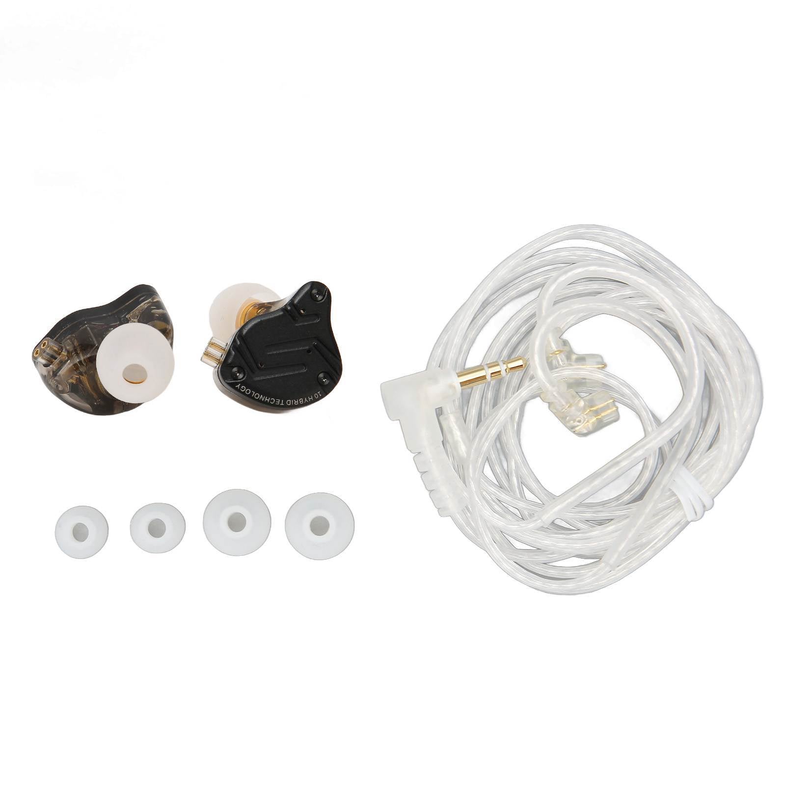 Auriculares Monitores KZ ZS10 PRO X Con Cable 1DD 4BA Controlador Híbrido HiFi Desmontable Cable de 0.75mm 2Pin Plateado