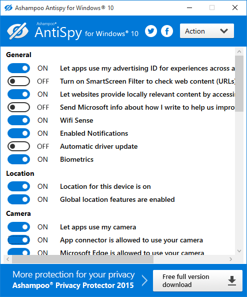 Anti­Spy for Windows 10
